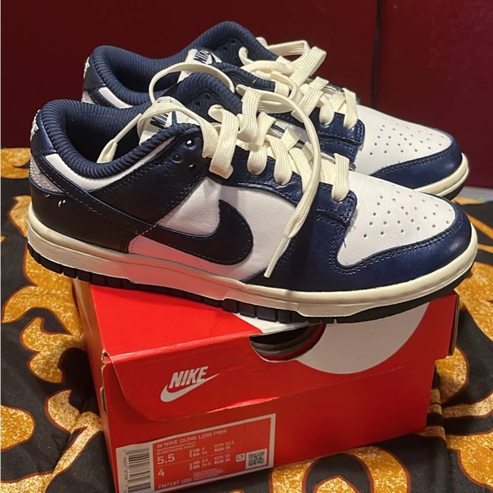 Nike Dunk Low Navy and White Sneakers